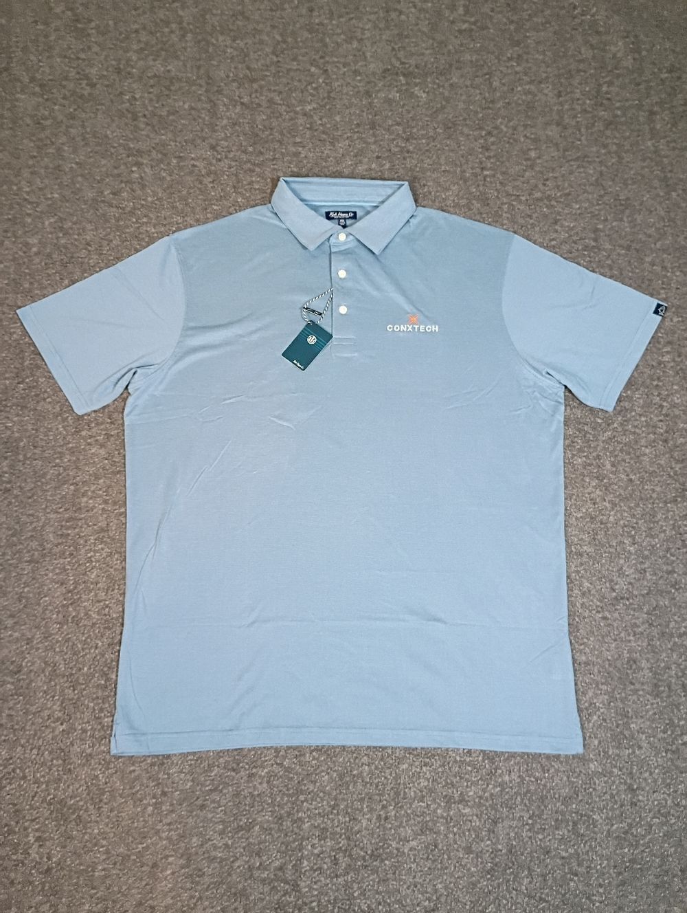 Fish Hippie Barhook Pique Polo XXL Blue Conxtech Logo Golf Casual Mens NWT